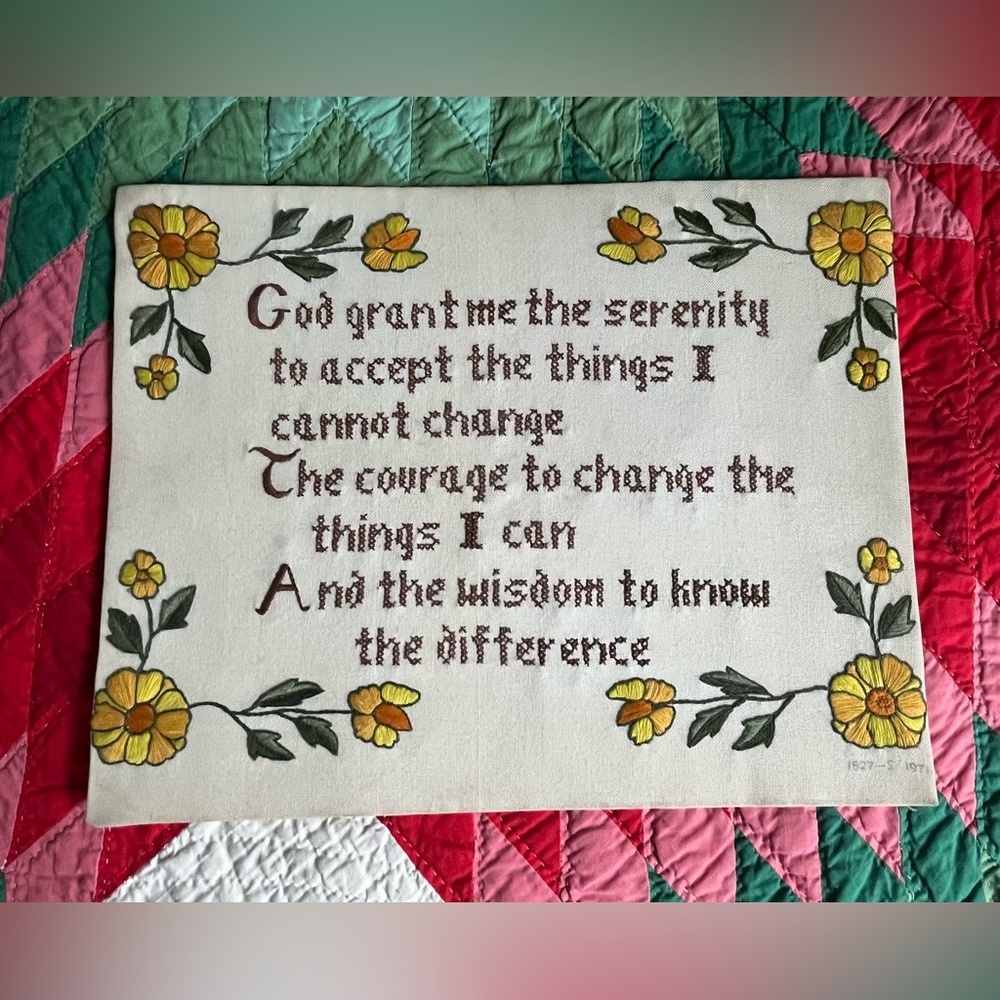 Vintage Unframed Crewel Work 1971